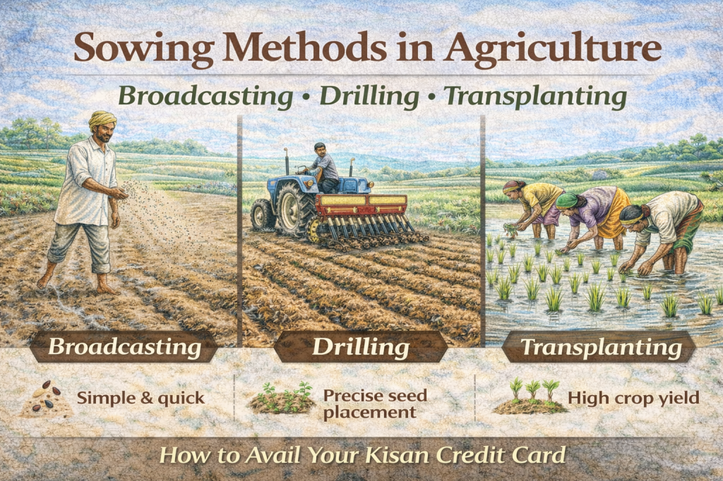 Sowing metods - Broadcasting-Drilling-Transplanting - Krishicenter