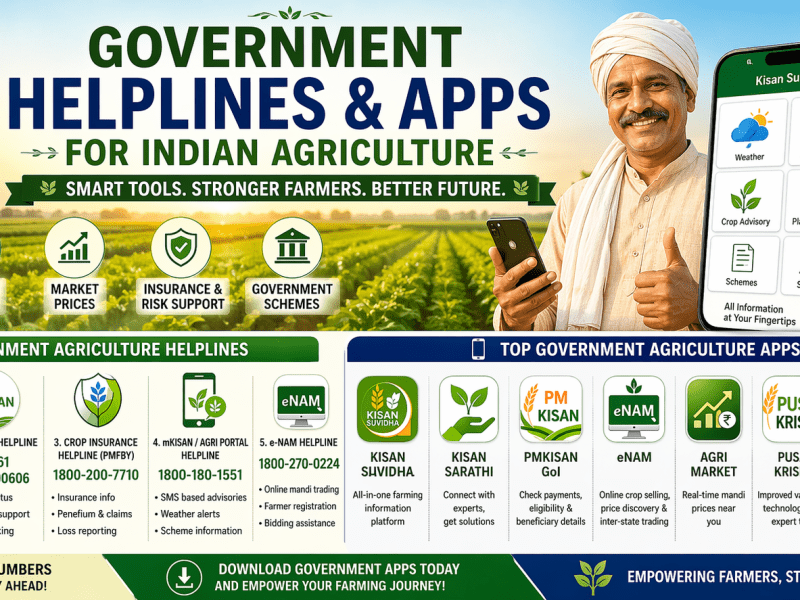 Government Helplines & Apps for Indian&nbsp;Agriculture