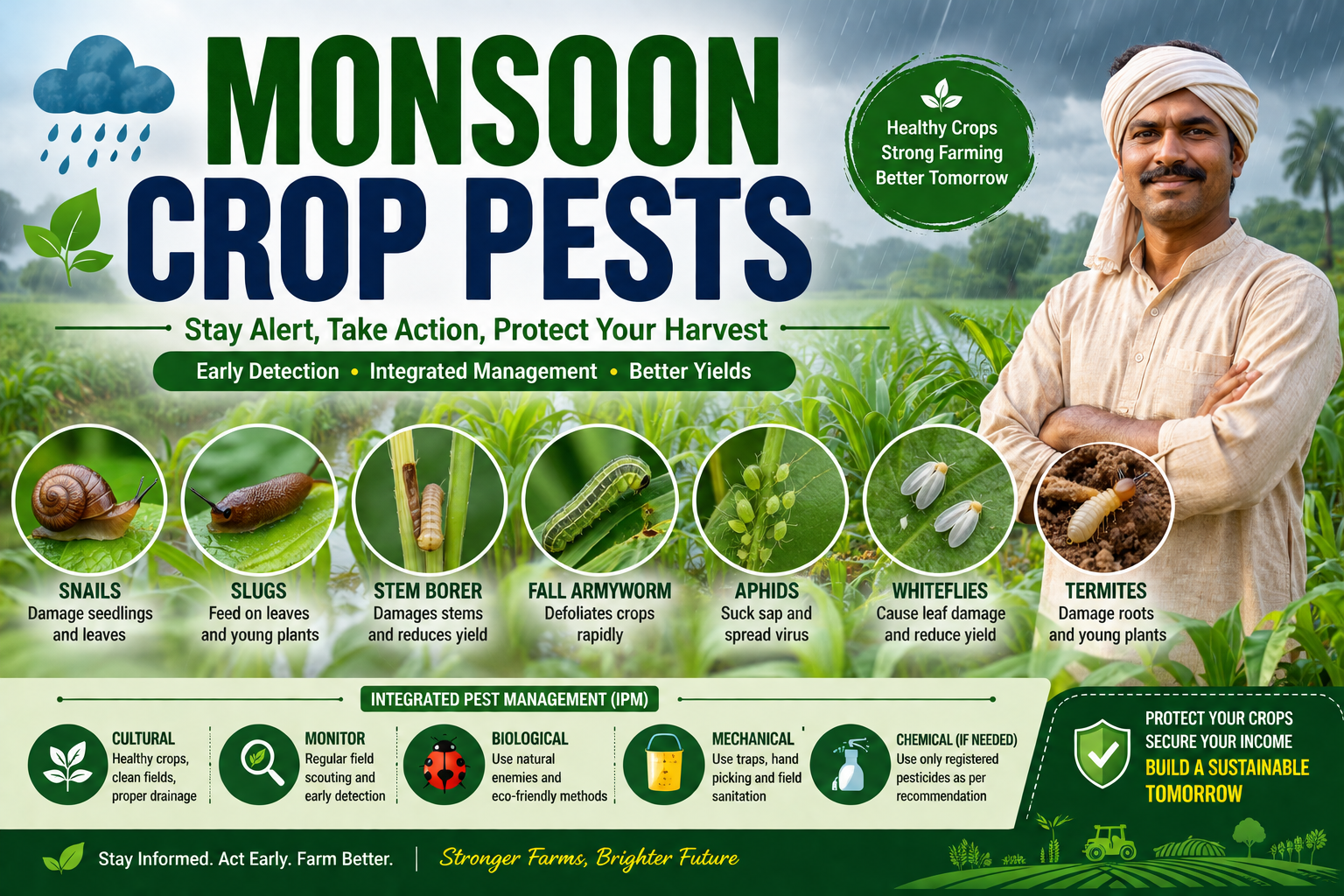 Monsoon Crop Pests in India: Snails, Insects, and Their Effective Control&nbsp;Methods